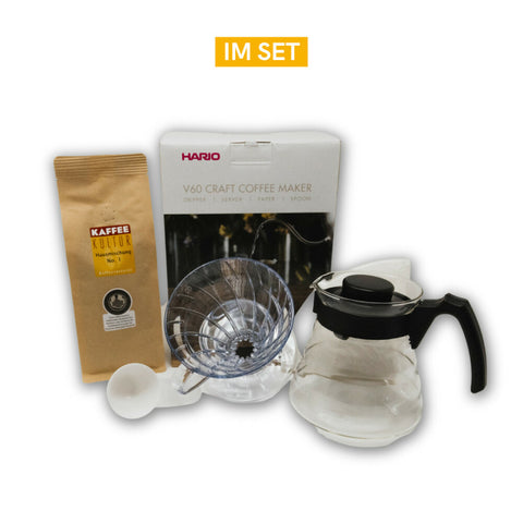 Hario V60 Filter Set & 250g Hausmischung No.1